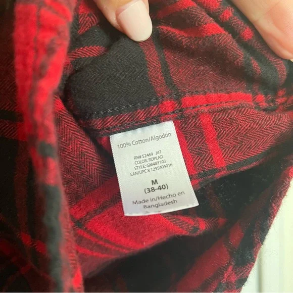 Red Plaid Flannel Shirt (Box C) - Picture 4 of 5